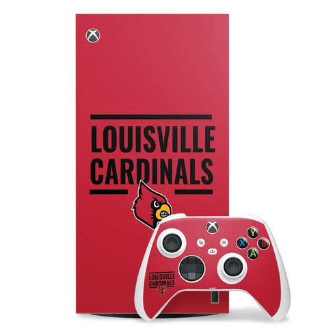 University of Louisville Cardinals Striped Xbox Series X Skins